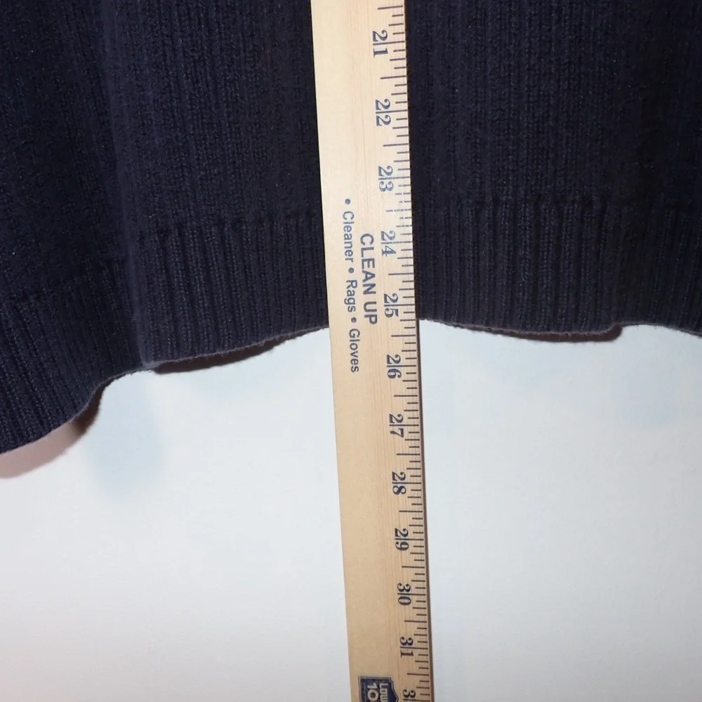 J. Crew 100% Cotton Navy and White Stripe Knit Heavyweight V Neck Sweater Sz XL